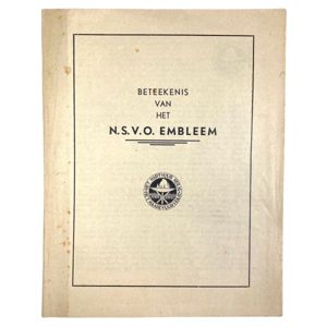 Original WWII Dutch NSVO booklet – Beteekenis van het NSVO …
