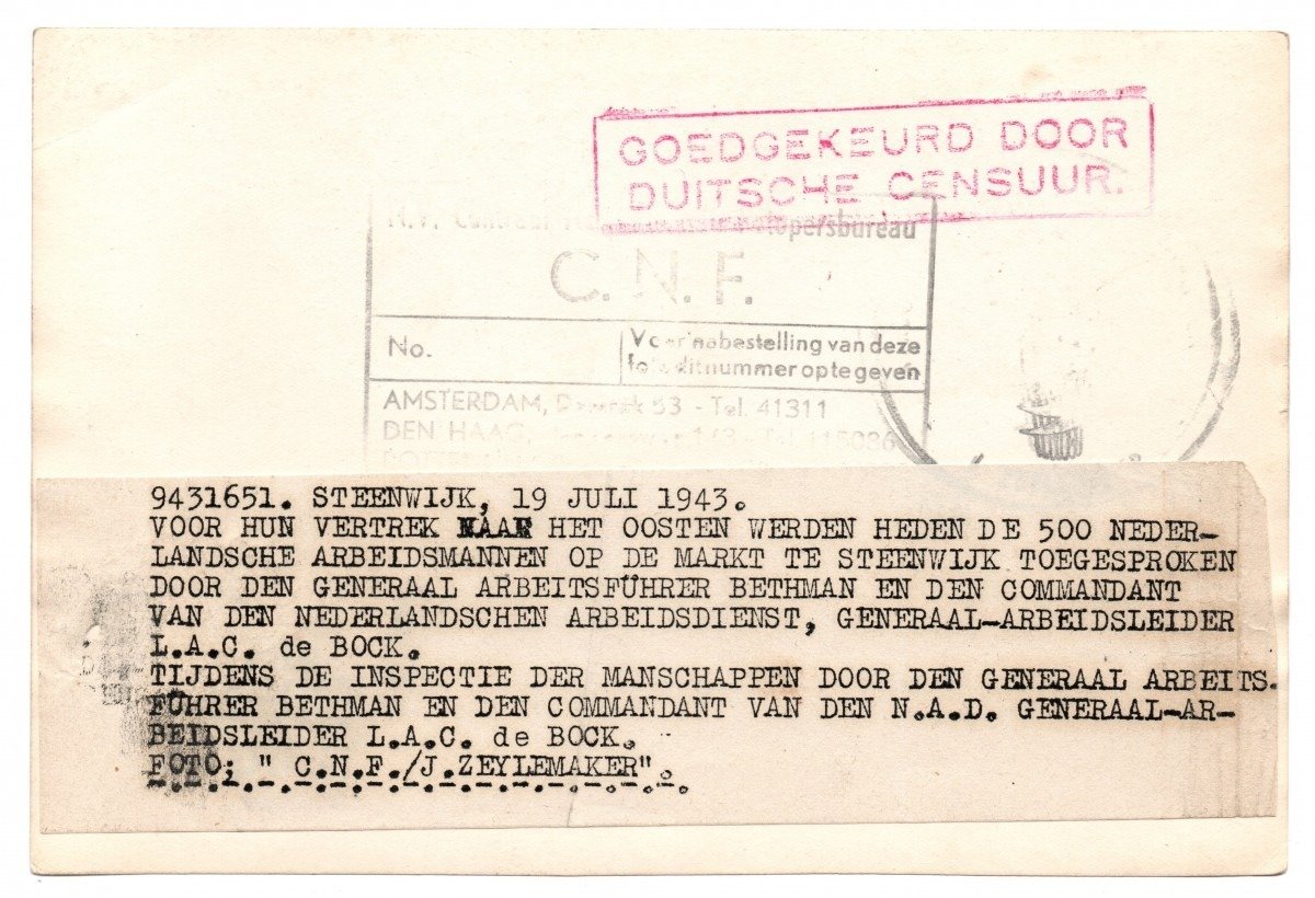 Original WWII Nederlandsche Arbeidsdienst photo – Steenwijk — image 2