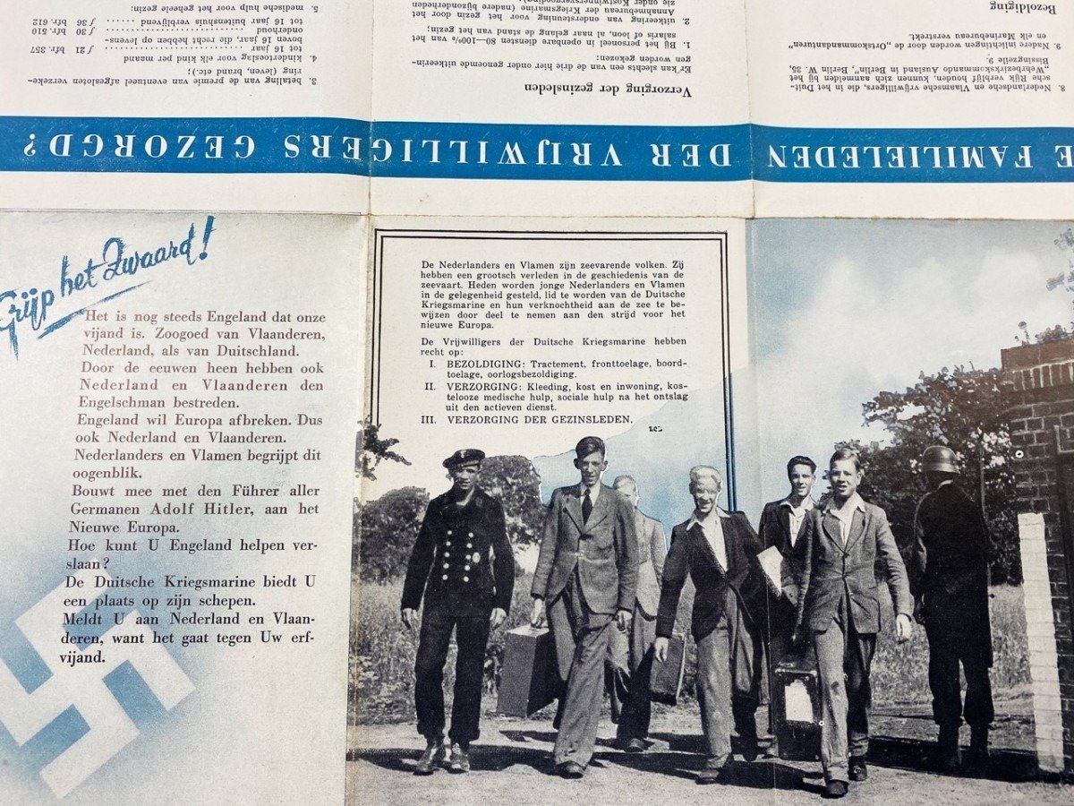 Original WWII Dutch Kriegsmarine volunteer flyer/poster — image 3