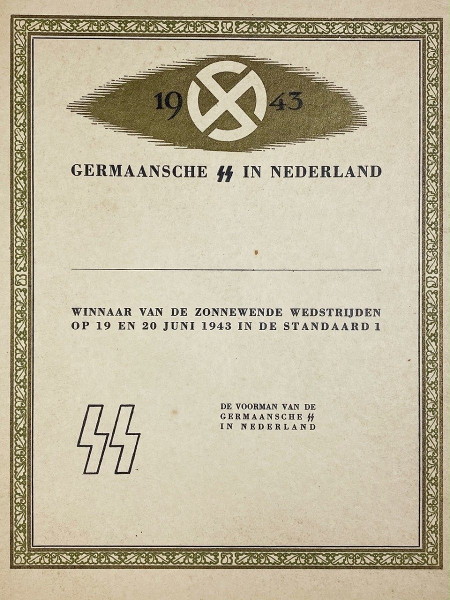 Original WWII Dutch Germaansche SS citation — image 2