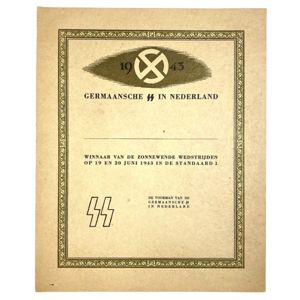 Original WWII Dutch Germaansche SS citation