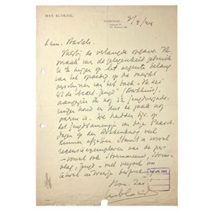 Original WWII Dutch NSB handwritten Max Blokzijl letter