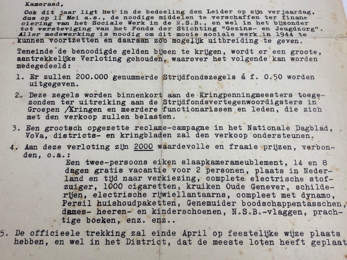 Original WWII Dutch NSB hand signed letter and photo – Van Bilderbeek — image 5