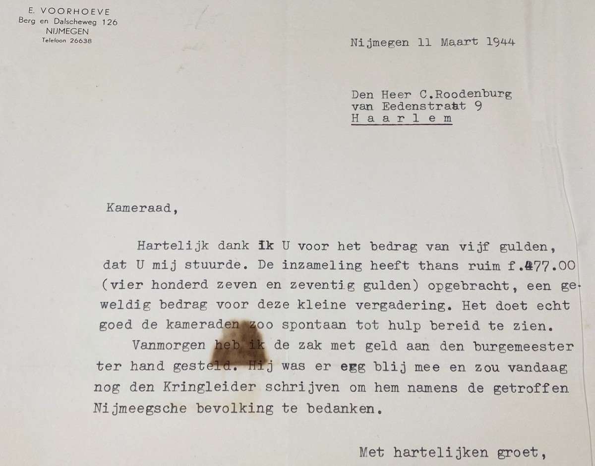 Original WWII Dutch NSB letter with signature Ernst Voorhoeve — image 3