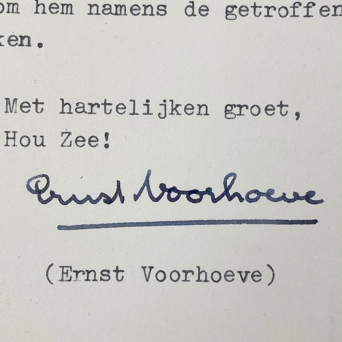 Original WWII Dutch NSB letter with signature Ernst Voorhoeve — image 4
