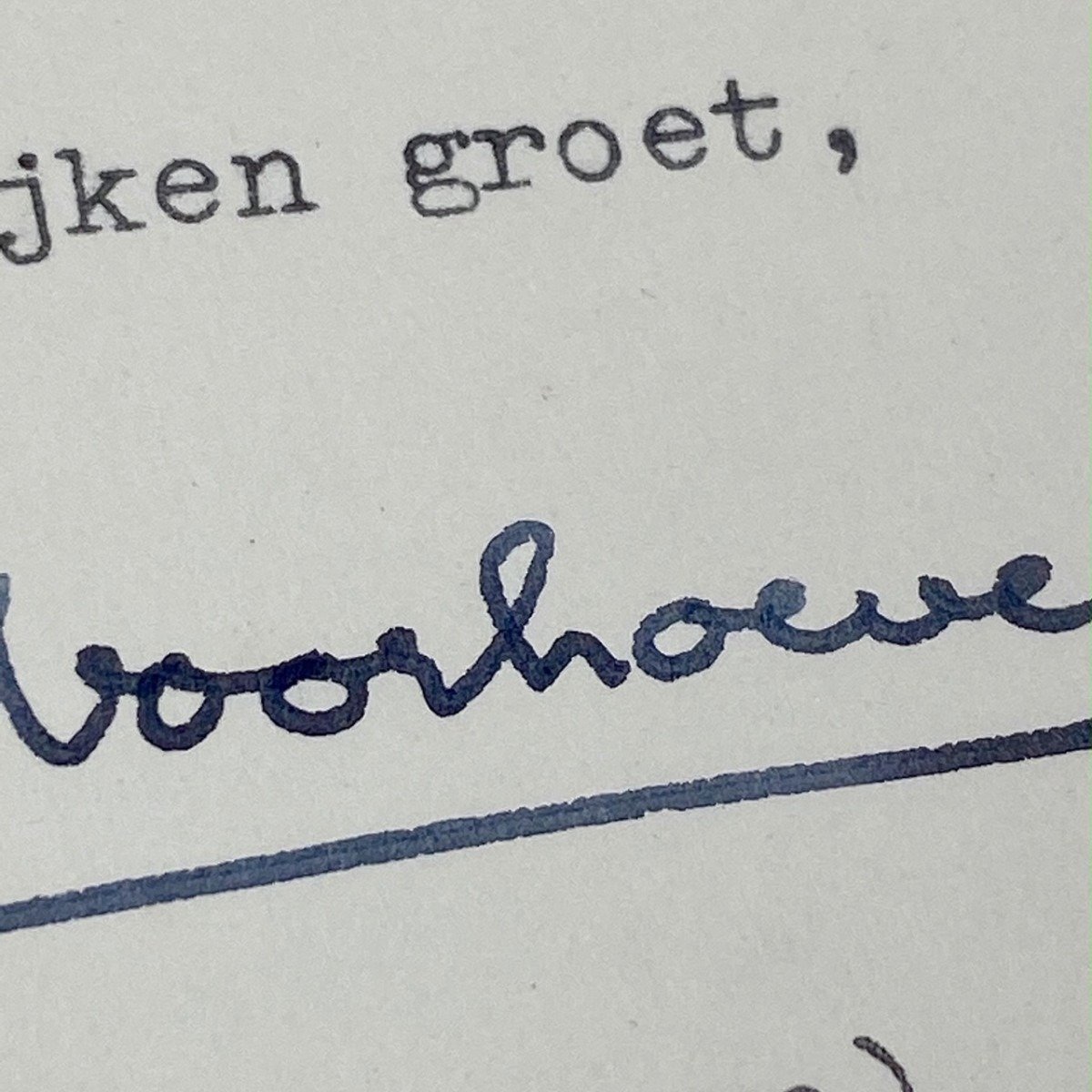Original WWII Dutch NSB letter with signature Ernst Voorhoeve — image 5