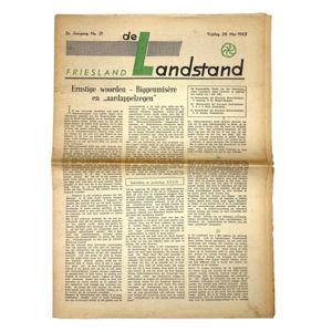 Original WWII Dutch collaboration newspaper 'Friesland de Landstand'