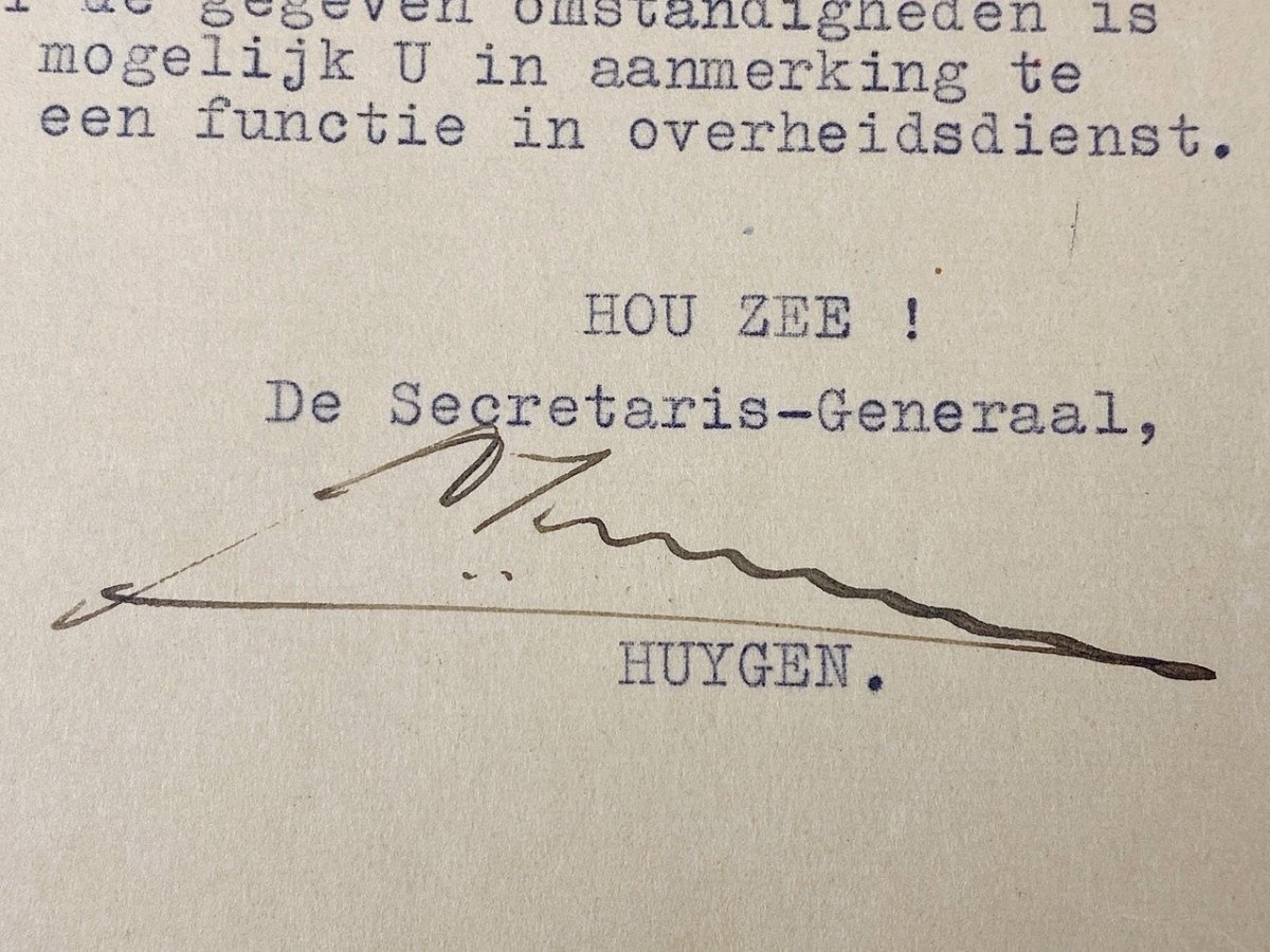 Original WWII Dutch NSB photo and hand signed letter Carolus Huygen — image 5