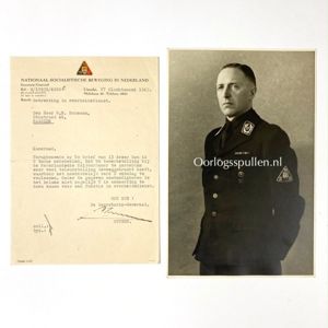 Original WWII Dutch NSB photo and hand signed letter Carolus …