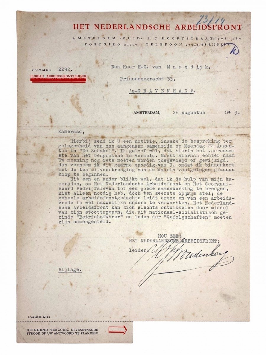 Original WWII Dutch NAF photo with letter signed Woudenberg — image 2