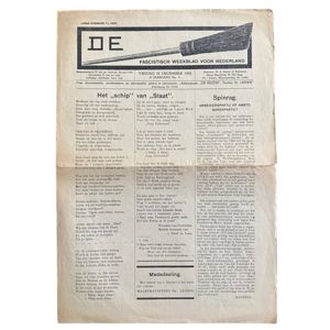 Original WWII Dutch fascists/collaboration newspaper – De Bezem