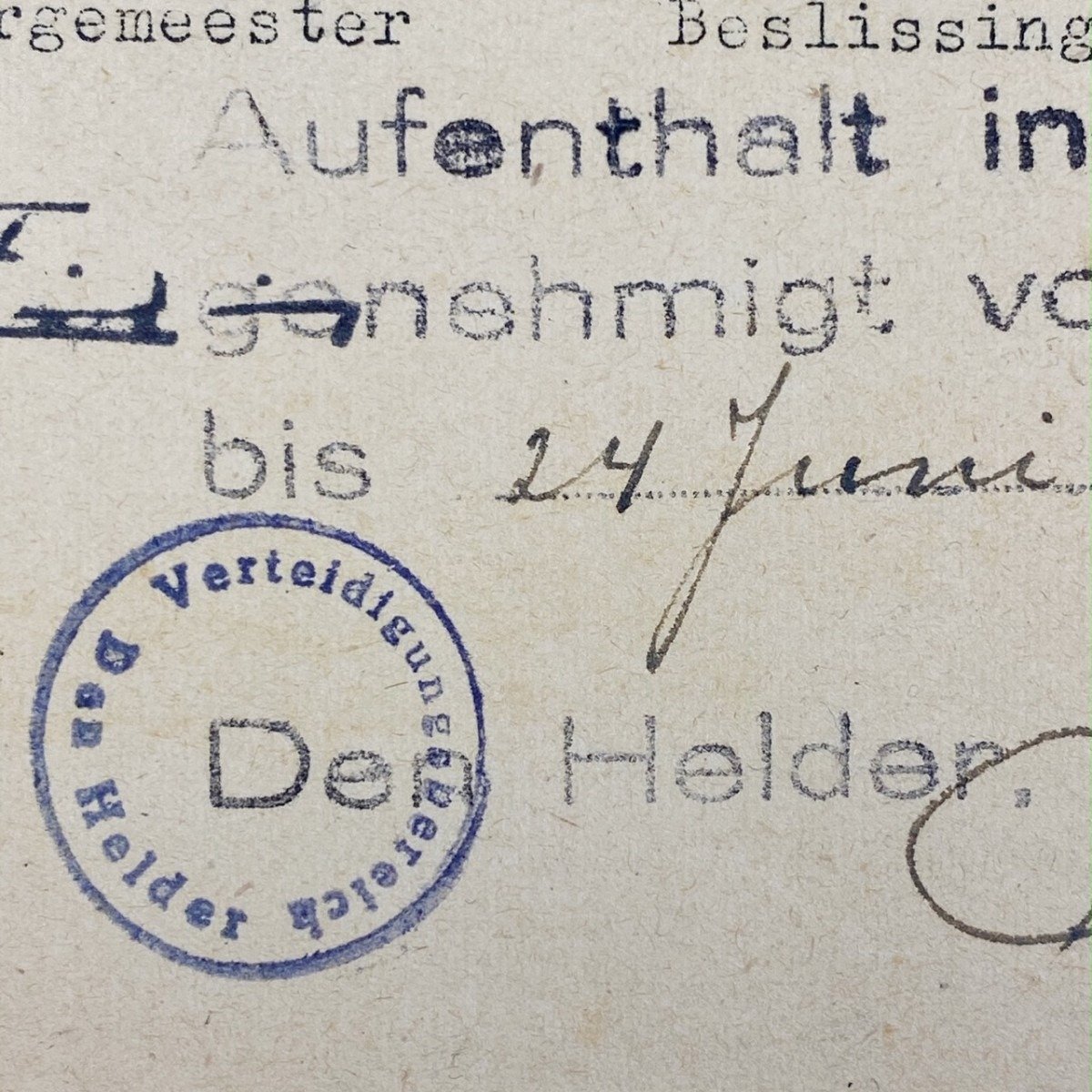 Original WWII Dutch documents 'Verteidigungsbereich Den Helder' — image 3