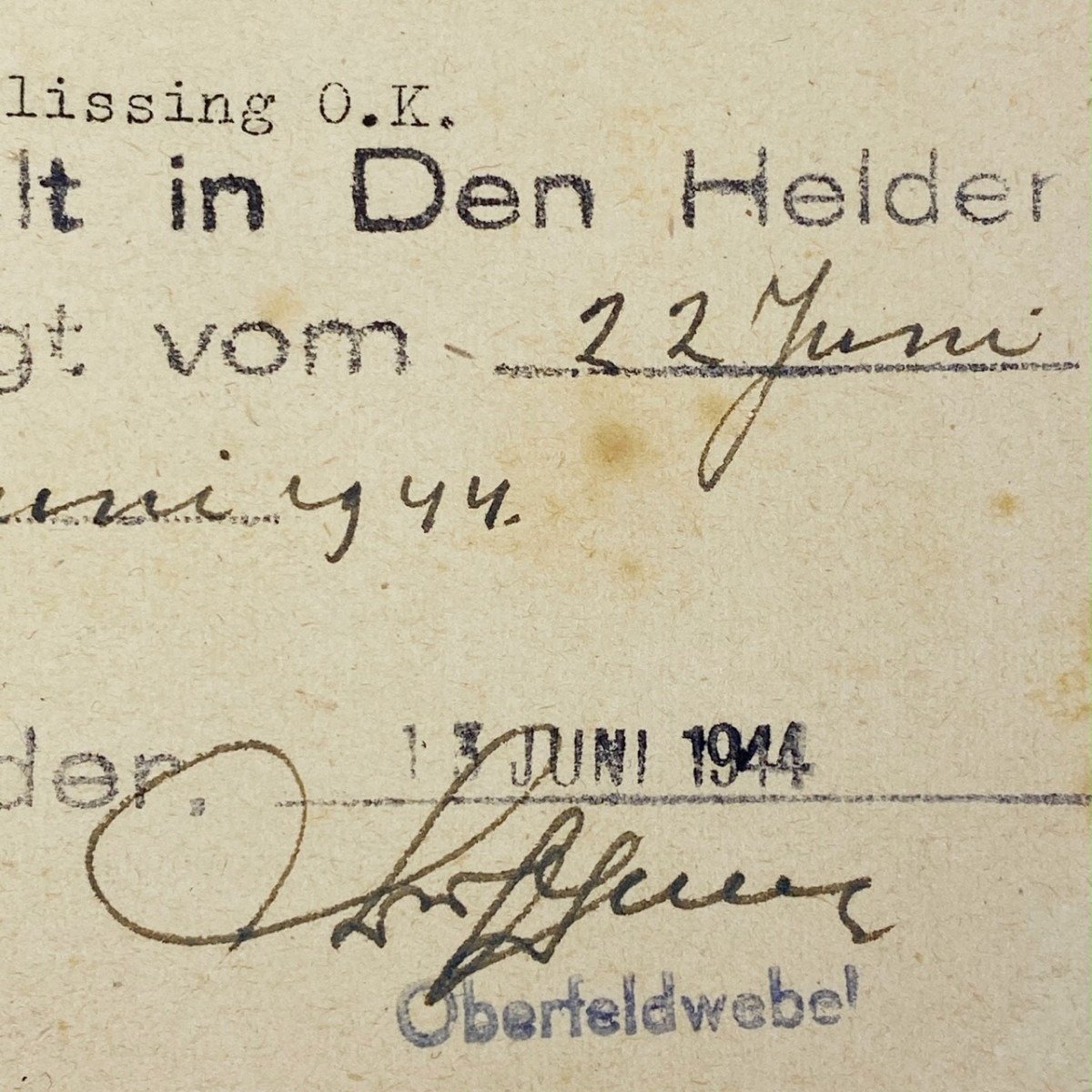 Original WWII Dutch documents 'Verteidigungsbereich Den Helder' — image 4