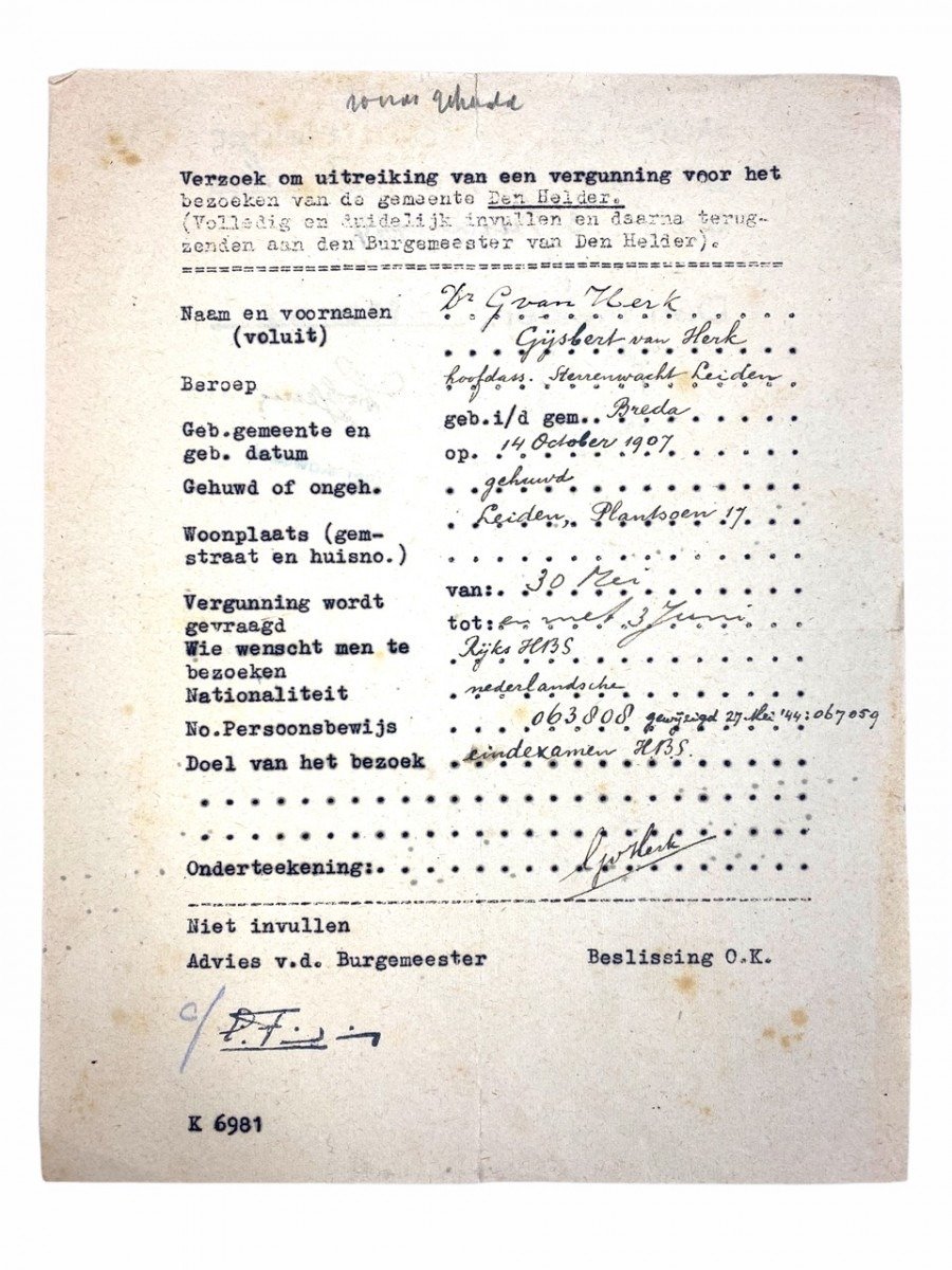 Original WWII Dutch documents 'Verteidigungsbereich Den Helder' — image 5