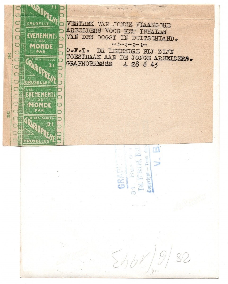 Original WWII Flemish photo NSJV leader Edgar Lehembre — image 2