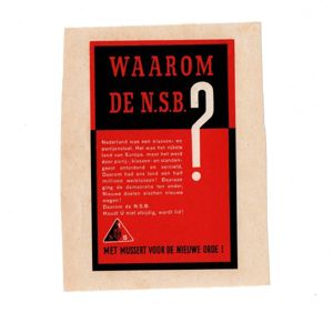 Original WWII Dutch NSB flyer – Why the N.S.B. ?