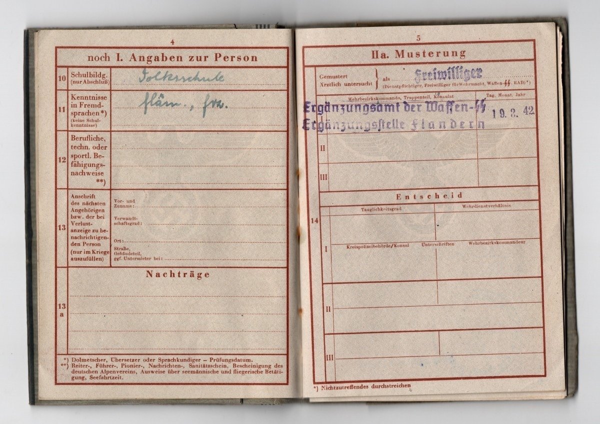 Original WWII Flemish SS-Freiwilligen Legion Flandern Wehrpass — image 5