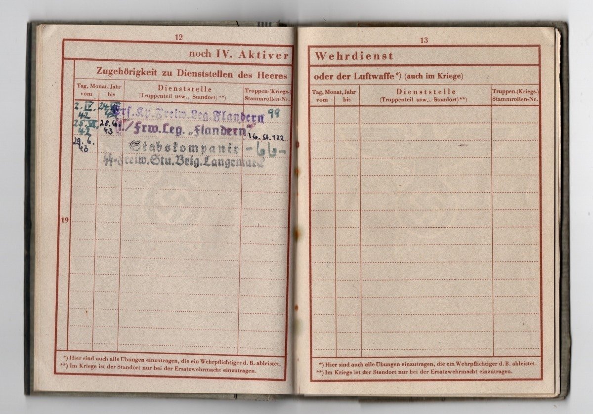 Original WWII Flemish SS-Freiwilligen Legion Flandern Wehrpass — image 8