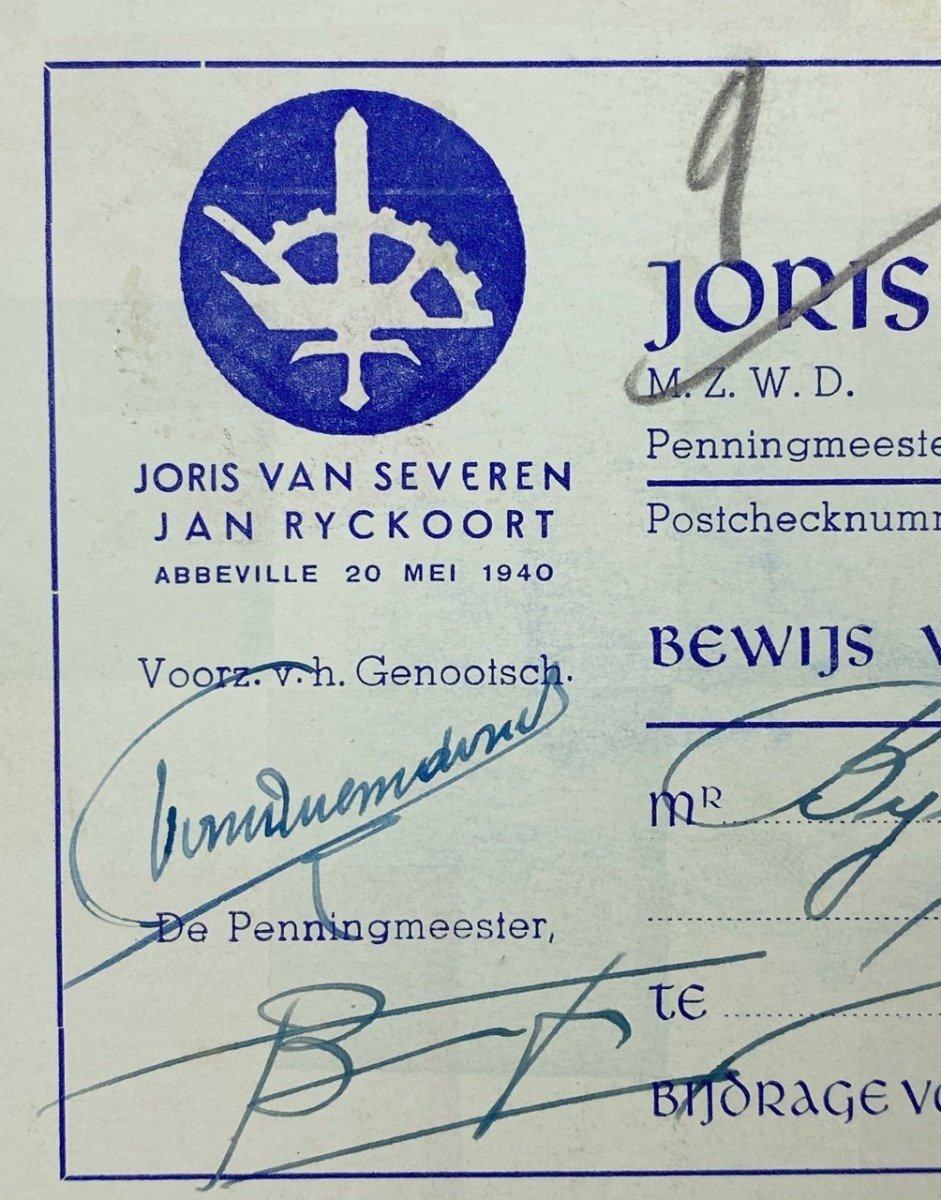 Original WWII Flemish Verdinaso 'Joris van Severen' society membership card — image 3