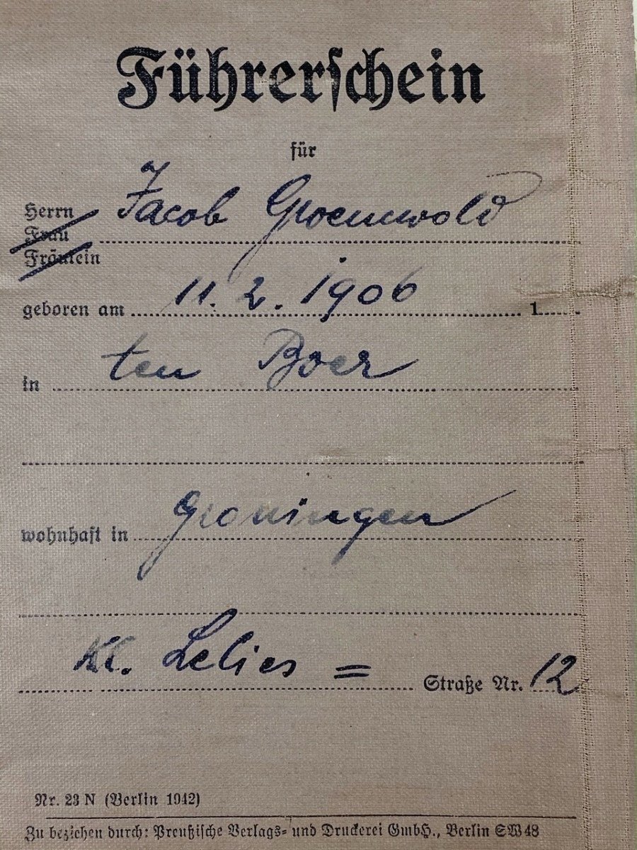 Original WWII Dutch SD Führerschein – Ten Boer/Groningen/Deventer — image 3