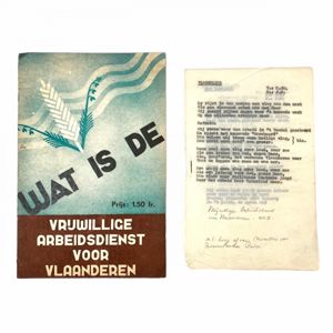Original WWII Flemish Vrijwillige Arbeidsdienst voor Vlaanderen booklets