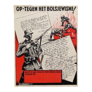 Original WWII Dutch Waffen-SS poster 'Op tegen het Bolsjewisme!'