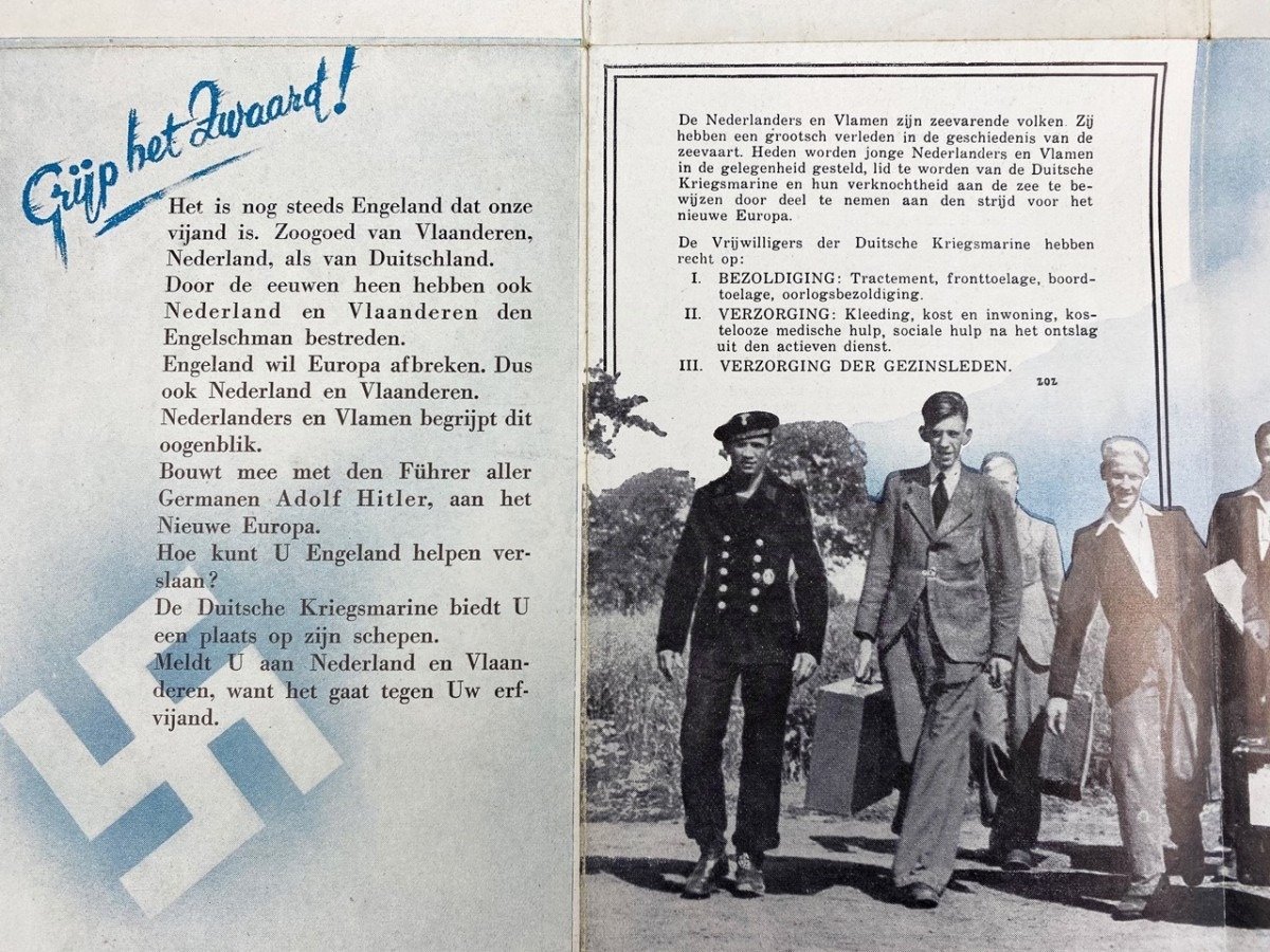 Original WWII Dutch Kriegsmarine volunteer flyer/poster — image 2