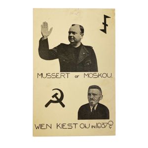 Original WWII Dutch NSB postcard – Mussert or Moscow