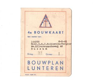 Original WWII Dutch NSB building card Lunteren – Bussum