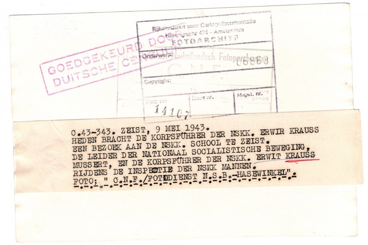 Original WWII Dutch NSKK volunteer photo Zeist — image 2