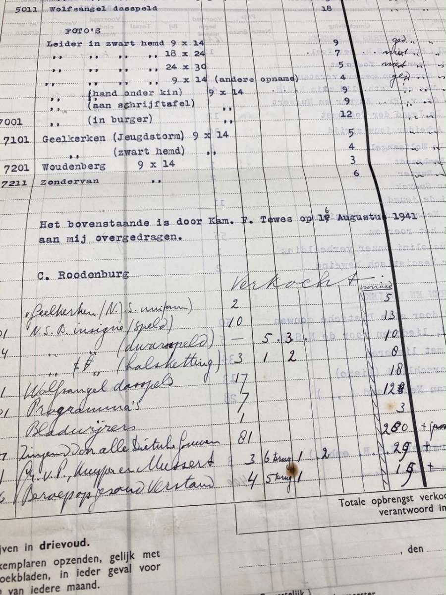 Original WWII Dutch NSB propaganda stock list Haarlem — image 3