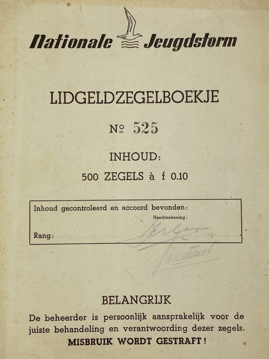 Original WWII Dutch Jeugdstorm membership stamp booklet — image 2
