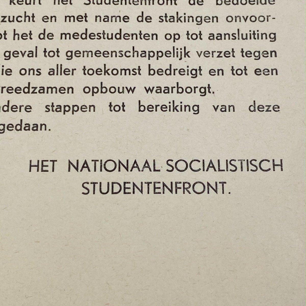Original WWII Dutch Studentenfront leaflet — image 2