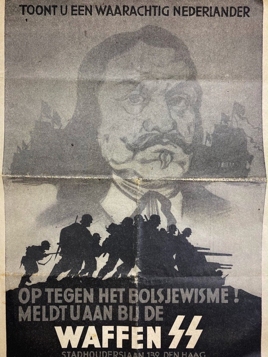 Original WWII Dutch Waffen-SS 'Freiwillige Legion Niederlande' recruitment flyer — image 2