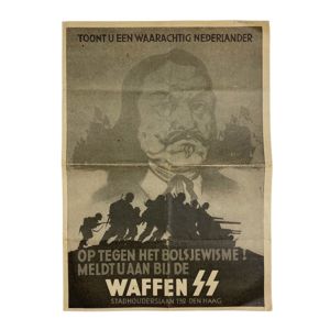 Original WWII Dutch Waffen-SS 'Freiwillige Legion Niederlande' recruitment flyer