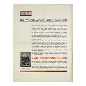 Original WWII Dutch NSB leaflet 'Kwik, de Fascistenjongen'