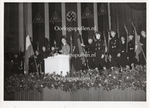 Original WWII Dutch SS photo 'Seyss-Inquart during speech'
