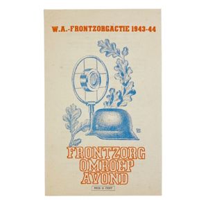 Original WWII Dutch W.A. Frontzorgactie 'Broadcast evening' program card