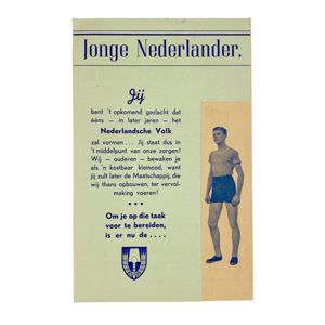 Original WWII Nederlandsche Arbeidsdienst leaflet 'Jonge Nederlander'
