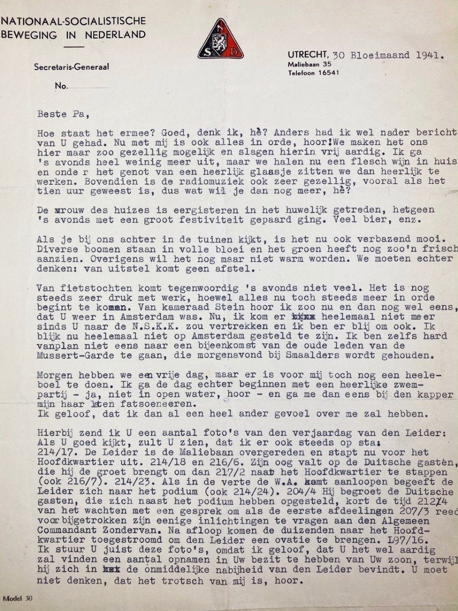 Original WWII Dutch NSB letter — image 2