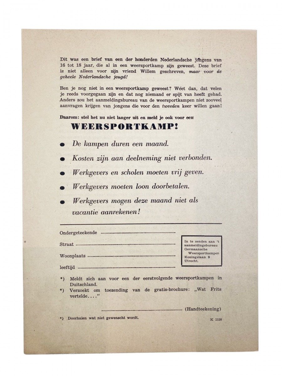 Original WWII Dutch Jeugdstorm recruiting leaflet — image 6