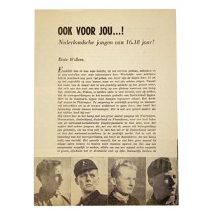 Original WWII Dutch Jeugdstorm recruiting leaflet