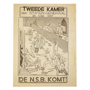 Original WWII Dutch NSB elections leaflet 'De N.S.B. komt!'