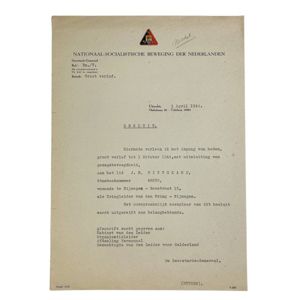 Original WWII Dutch NSB document 'Nijmegen'