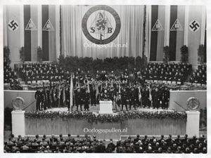 Original WWII Dutch SS large photo 'Anton Mussert during speech'