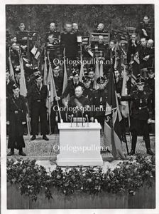 Original WWII Dutch SS large photo 'Anton Mussert during speech'