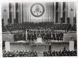 Original WWII Dutch SS large photo 'Arthur Seyss-Inquart during speech'