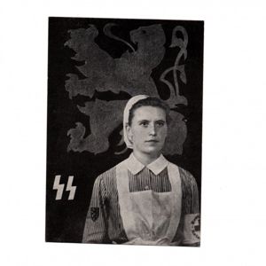 Original WWII Flemish Waffen-SS DRK post card