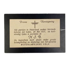 Original WWII Dutch Anti-NSB death card