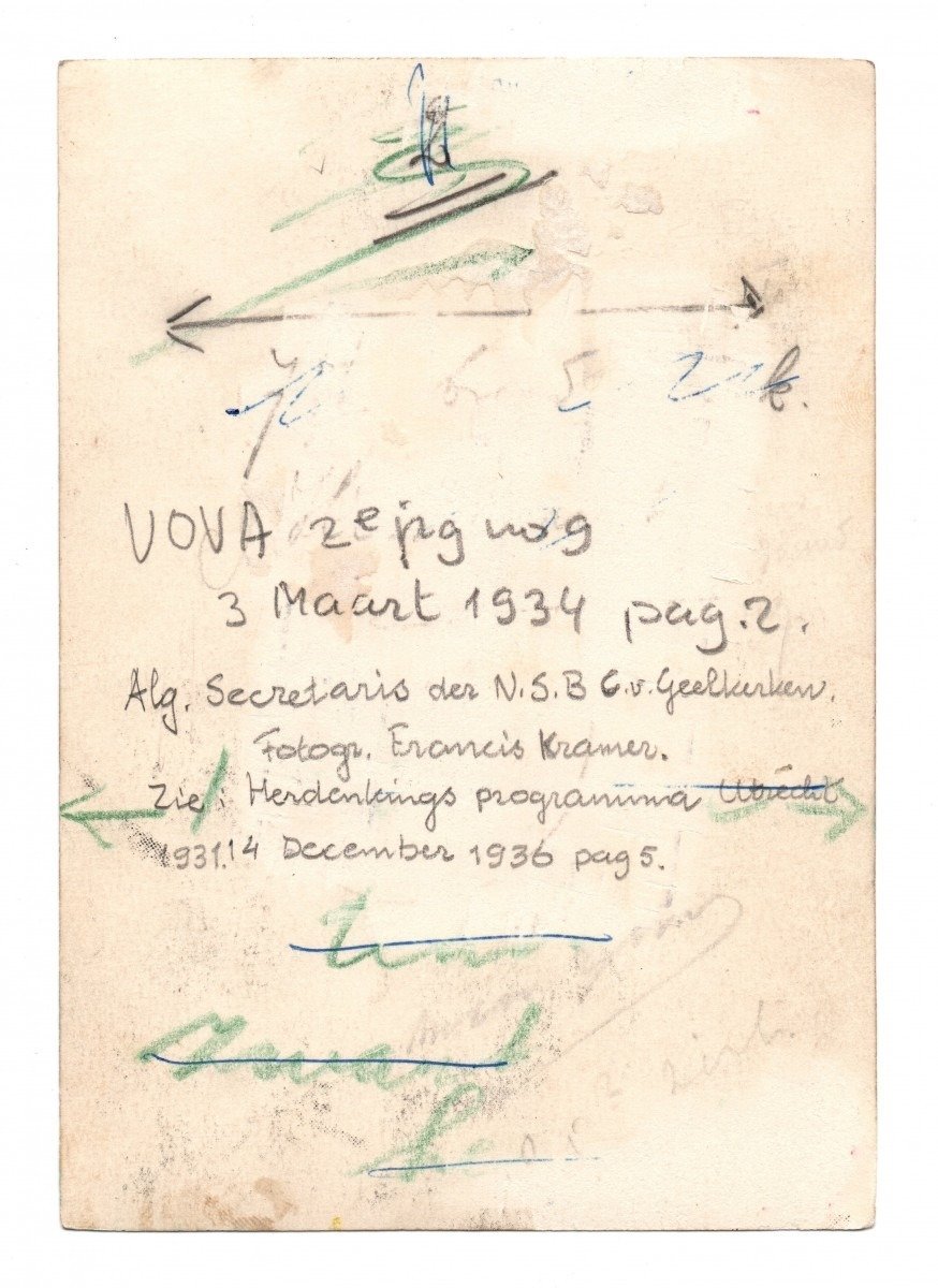 Original WWII Dutch NSB portrait photo Cornelis van Geelkerken — image 2